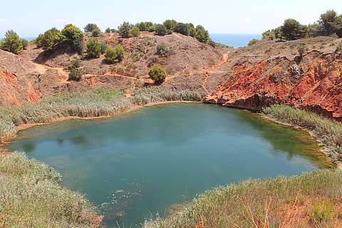 cava di bauxite, otranto, salento, water, scenics - nature HD wallpaper