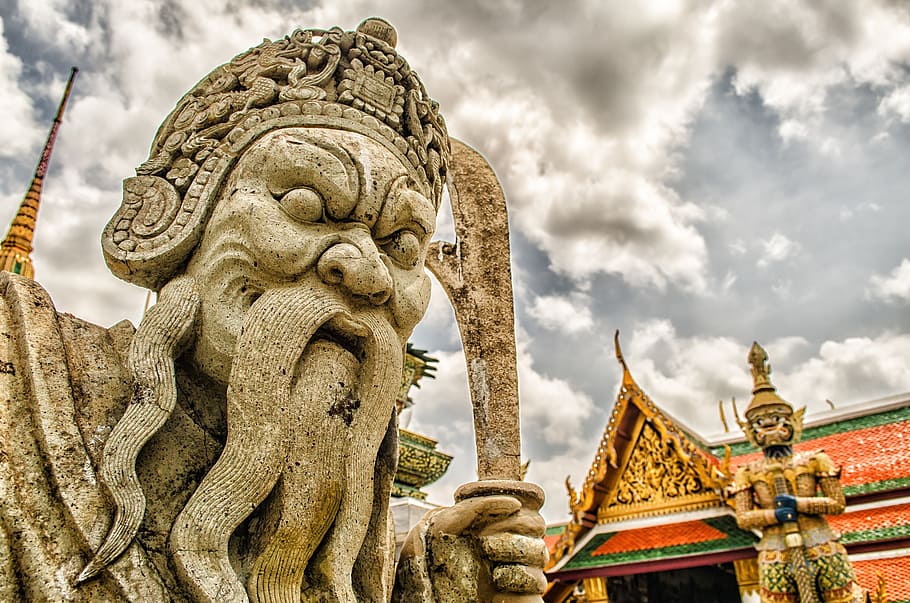 chinese giant, asia, tourism, thailand, buddhism, architecture, HD wallpaper