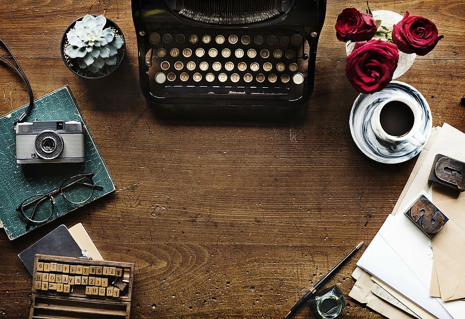 black typewriter, alphabets, ancient, author, data, document HD wallpaper