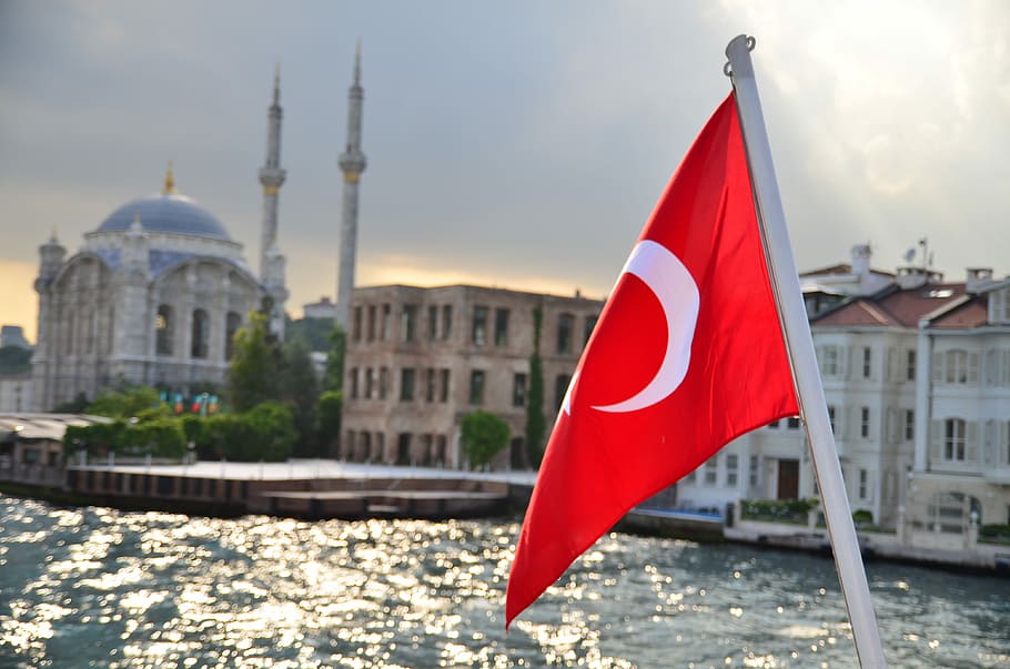 Flag, Cami, Marine, Turkey, red, patriotism, building exterior HD wallpaper