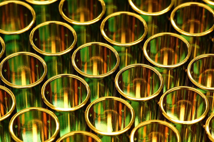 round gold-colored digital wallpaper, tubes, science, research HD wallpaper