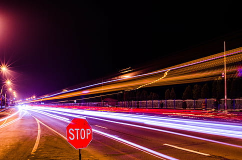 illegal, speed, limit, car, warning, stop, sign, motion, blurred motion HD wallpaper