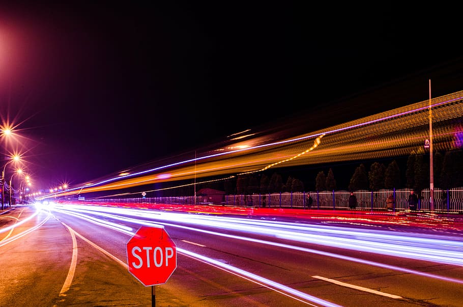 illegal, speed, limit, car, warning, stop, sign, motion, blurred motion HD wallpaper