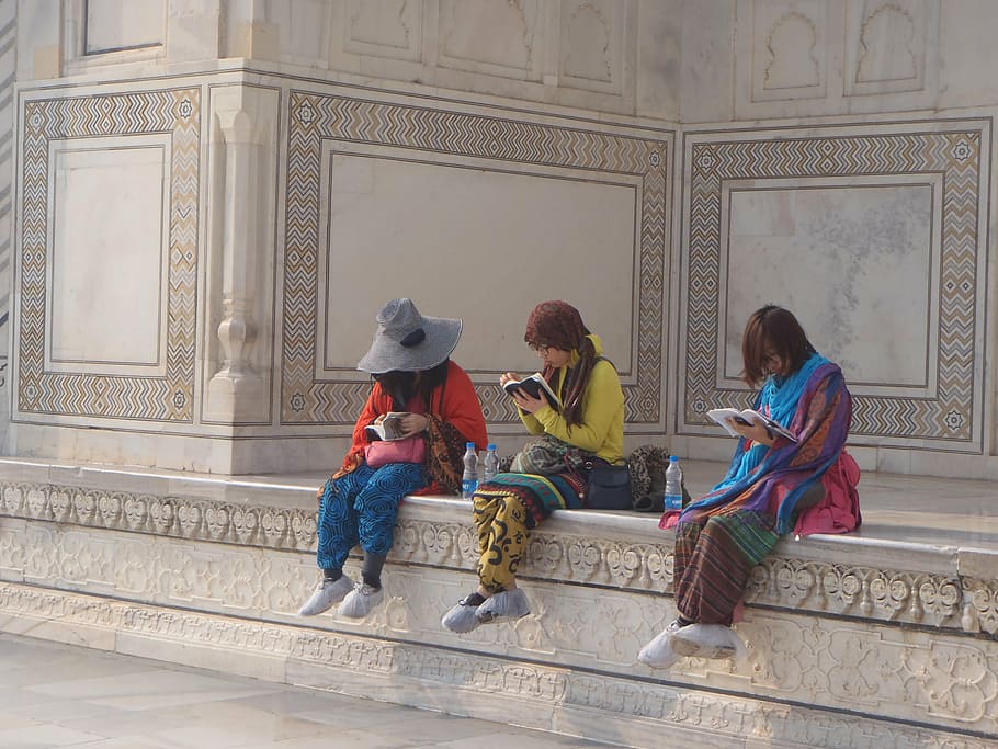 tourist, taj mahal, palace, india, agra, architecture, travel, HD wallpaper