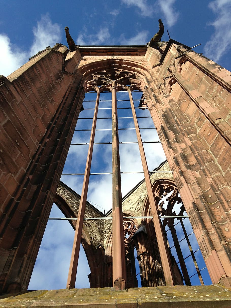 ruin, chapel, bacharach, architecture, built structure, sky HD wallpaper