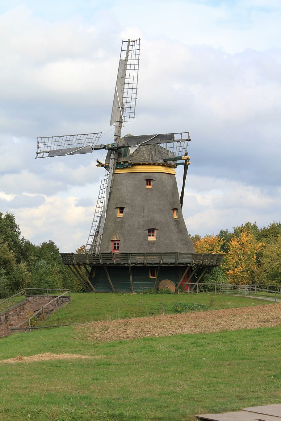 windmill, old, building, wing, historically, landmark, sky HD wallpaper