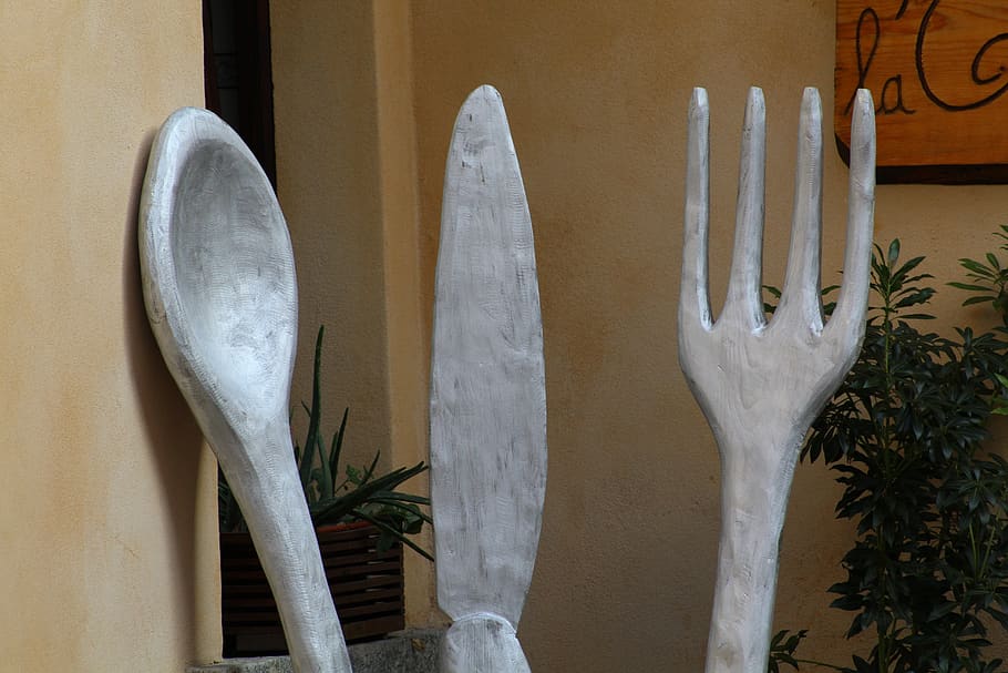 fork, knife, spoon, kitchen, restaurant, eat, wood, wooden objects HD wallpaper