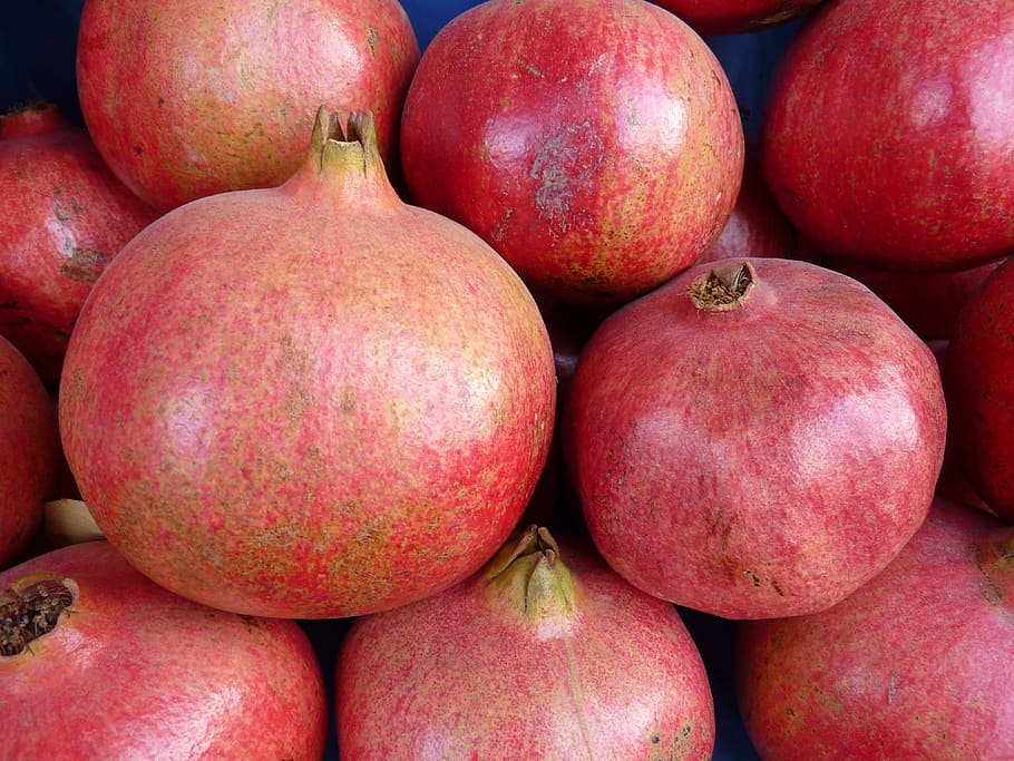 pomegranate, red, fruit, delicious, healthy, vitamins, apple HD wallpaper