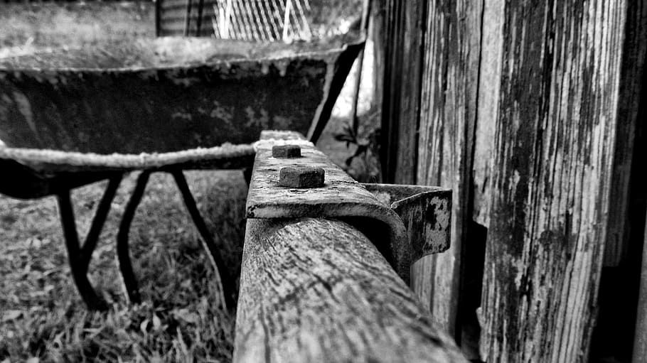barrow, old, work, tool, rusty, dirty, equipment, garden, gardening HD wallpaper