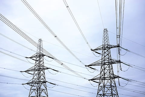 two black power lines, pylon, electricity, energy, voltage HD wallpaper