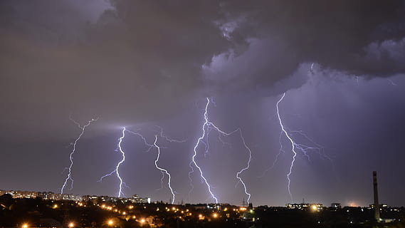 lightning, zipper, thunderstorm, night, flash, city, rain, community HD wallpaper