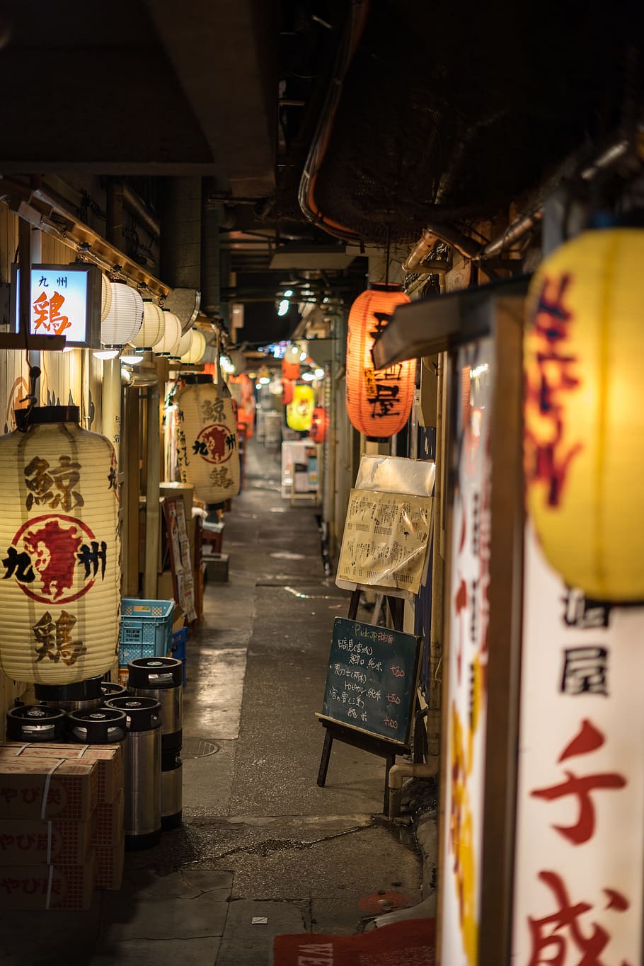 photo of kanji script lamps, Japan, Tokyo, Asian, Street, Chiyoda, HD wallpaper