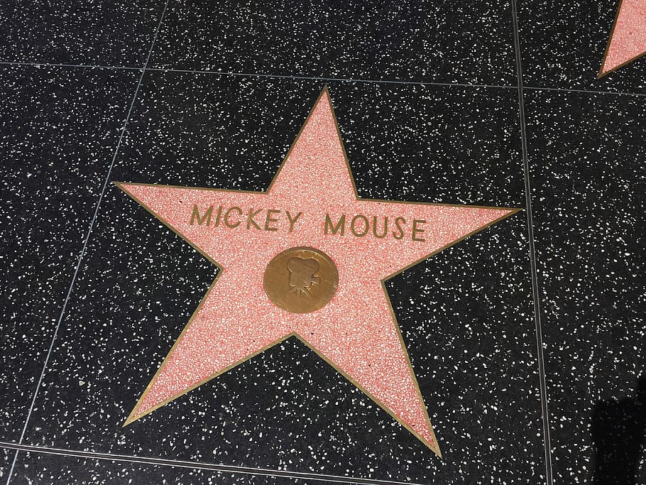 Mickey Mouse Walk of Fame star, Gold, golden, decoration, celebration, HD wallpaper