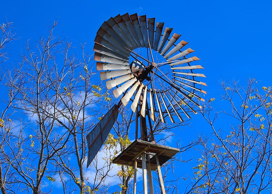 windmill, farm, rural, turbine, old, scenic, rotor, amusement park ride HD wallpaper