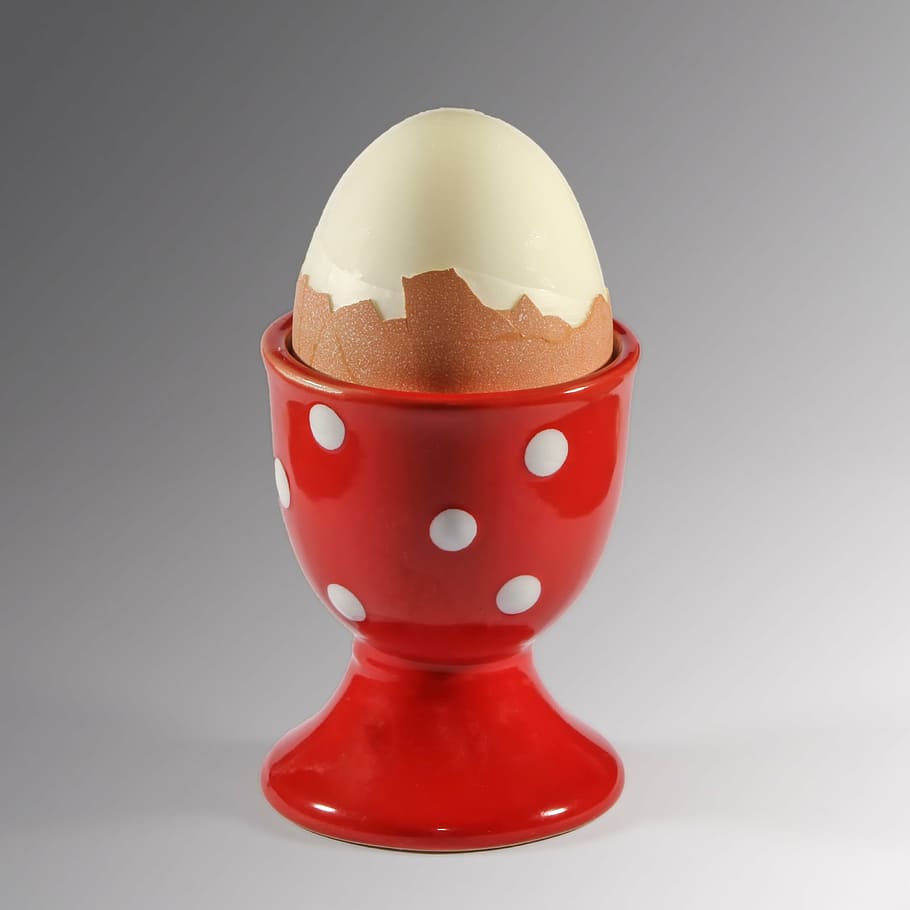 egg cups, breakfast egg, peeled, boiled egg, food, studio shot, HD wallpaper