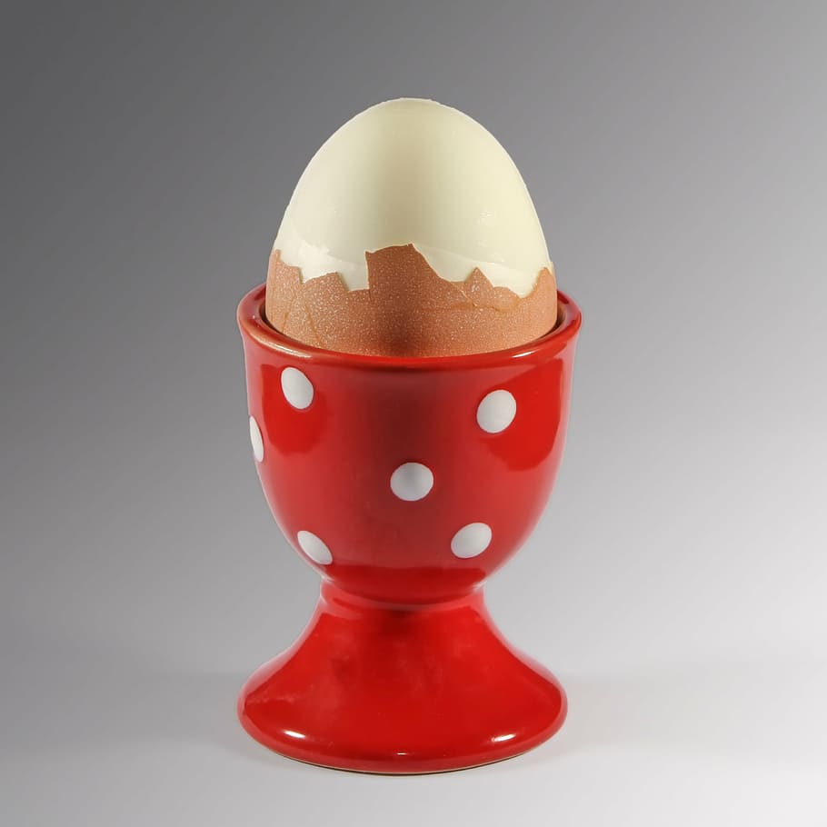 egg cups, breakfast egg, peeled, boiled egg, food, studio shot HD wallpaper