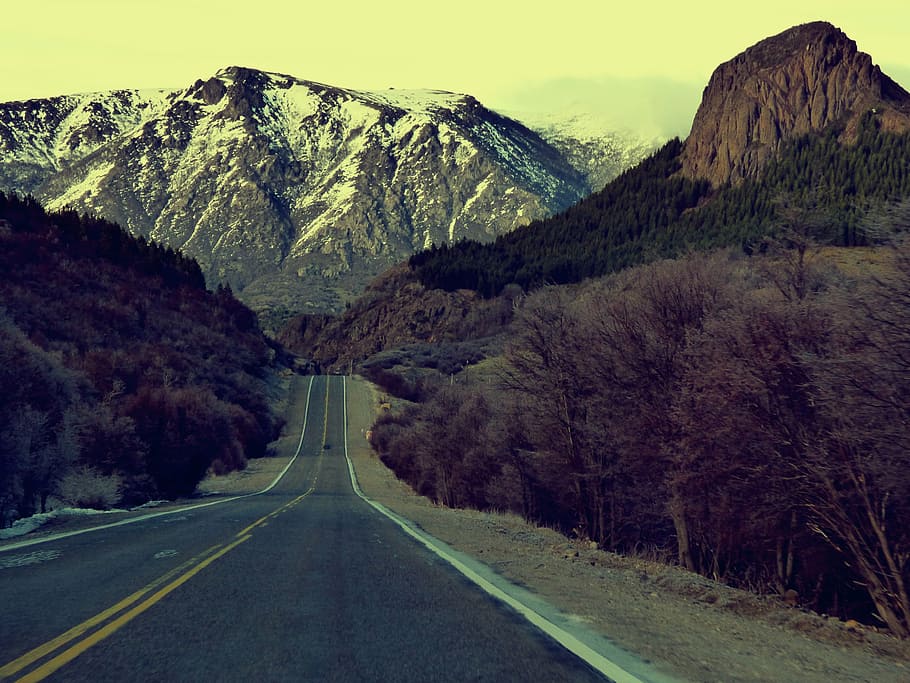 path, route, mountain, snow, nature, autumn, landscape, road HD wallpaper