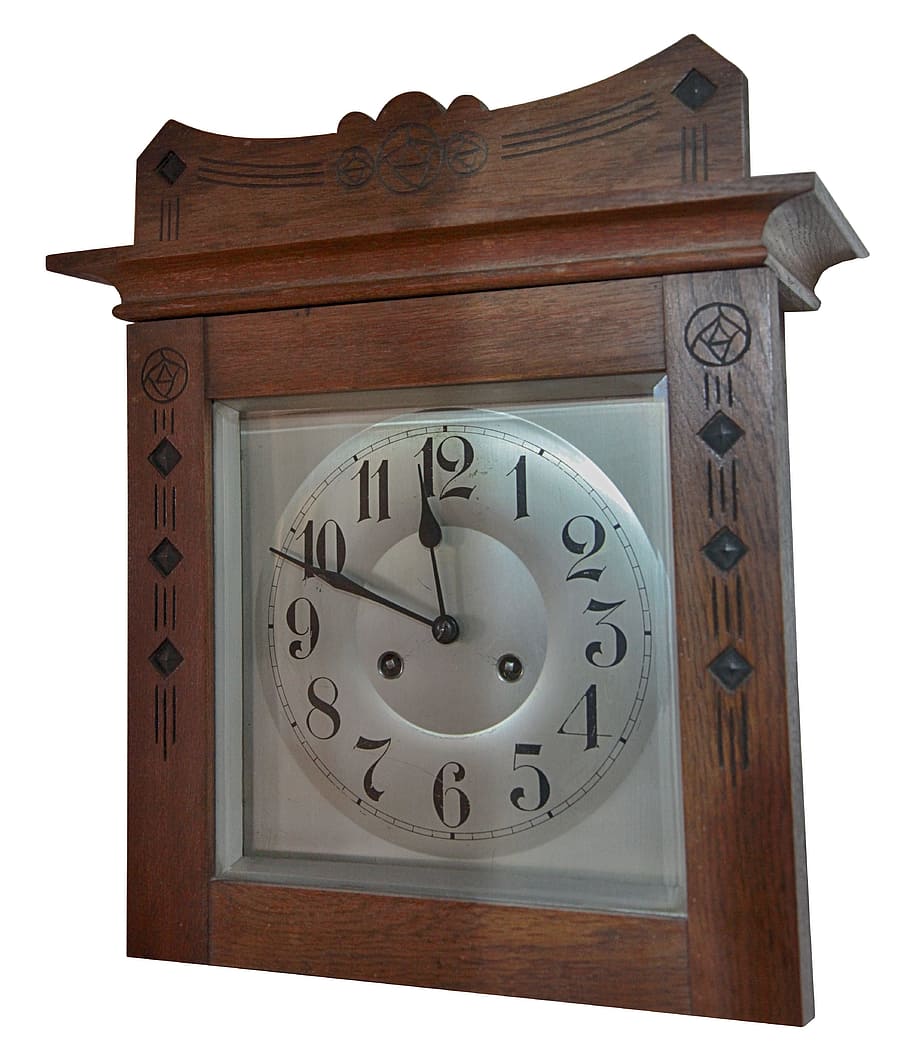clock, oak, dial, silver, clock face, pointer, time, timepiece HD wallpaper