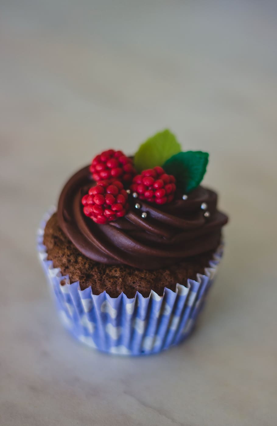 fruits, leaves, chocolate, dessert, berries, cupcake, delicious HD wallpaper