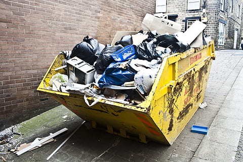 yellow steel container, rubbish, litter, trash, garbage, waste HD wallpaper