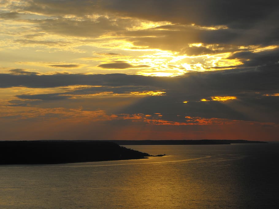 Lake, Sun, Sun, Sun Rays, Nature, Water, landscape, sky, sunset HD wallpaper