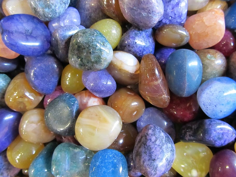 Pebbles, Colorful, Polished, Stones, close up, rocks, landscaping, HD wallpaper