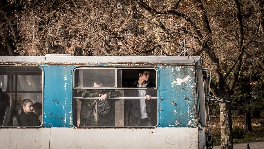 Rostov on Don, Russia, people inside bus, train, old, carriage HD wallpaper