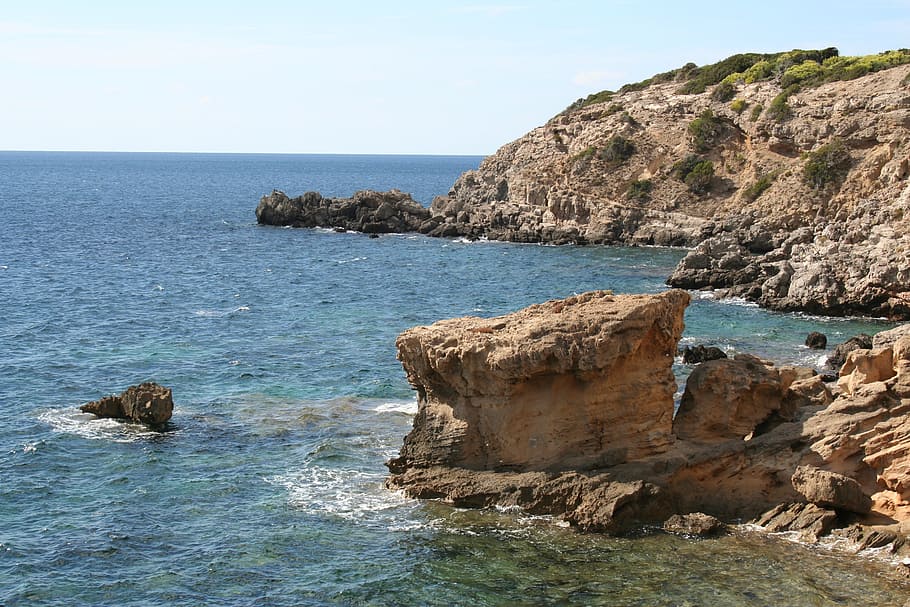 rock, coast, surf, sea, water, rock - object, scenics - nature HD wallpaper