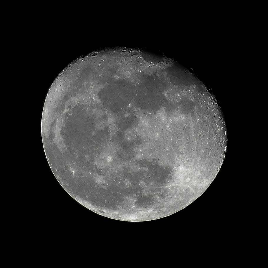 Moon, Satellite, Sky, Night, Astronomy, space, light, luna HD wallpaper