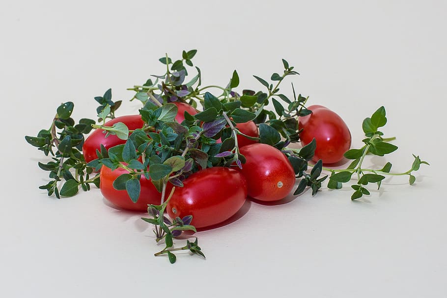 Herbs, Thyme, Tomatoes, Kitchen, Spice, kitchen spice, cook HD wallpaper