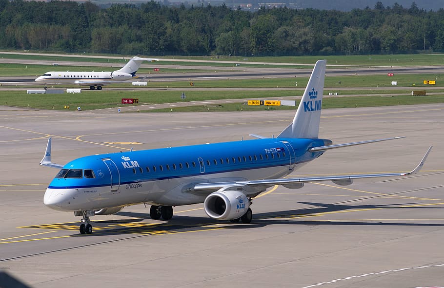 blue and white KLM airliner during daytime, Aircraft, Embraer 190