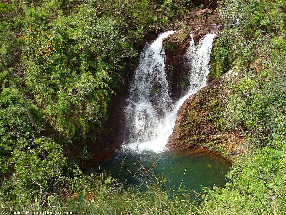 cachoeira, água, natureza, verde, water, plant, beauty in nature, HD wallpaper