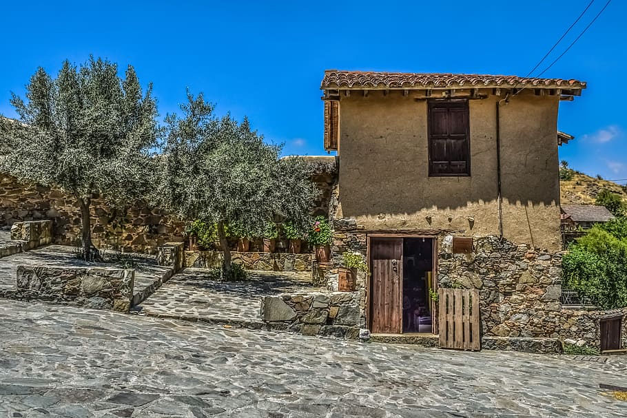 cyprus, fikardou, village, medieval, world heritage, house, HD wallpaper
