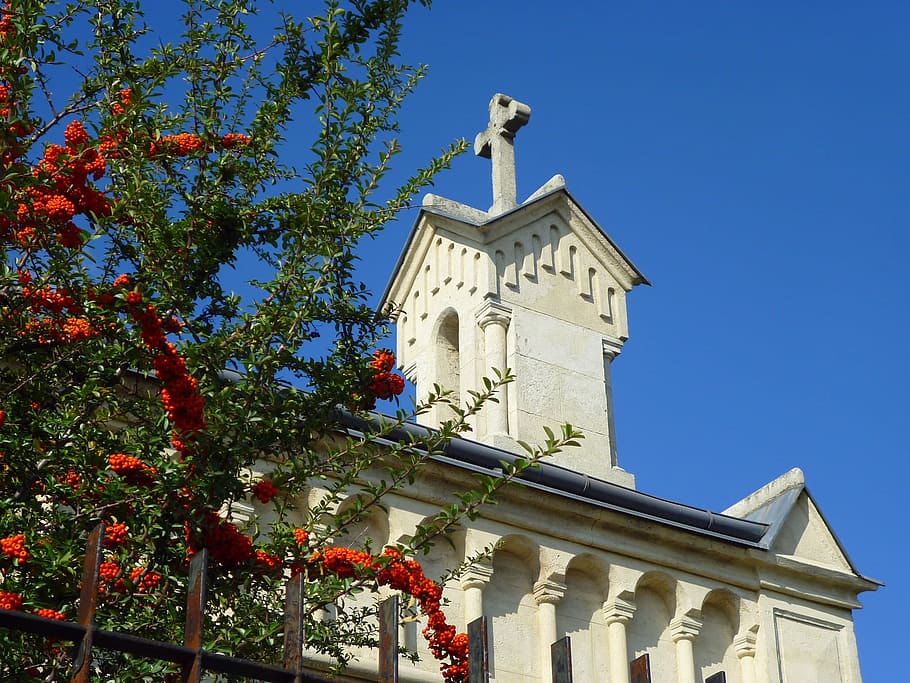 Chapel, White, Cross, architecture, low angle view, religion HD wallpaper