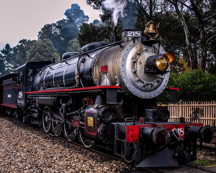 black and gray express train at daytime, steam train, railway HD wallpaper