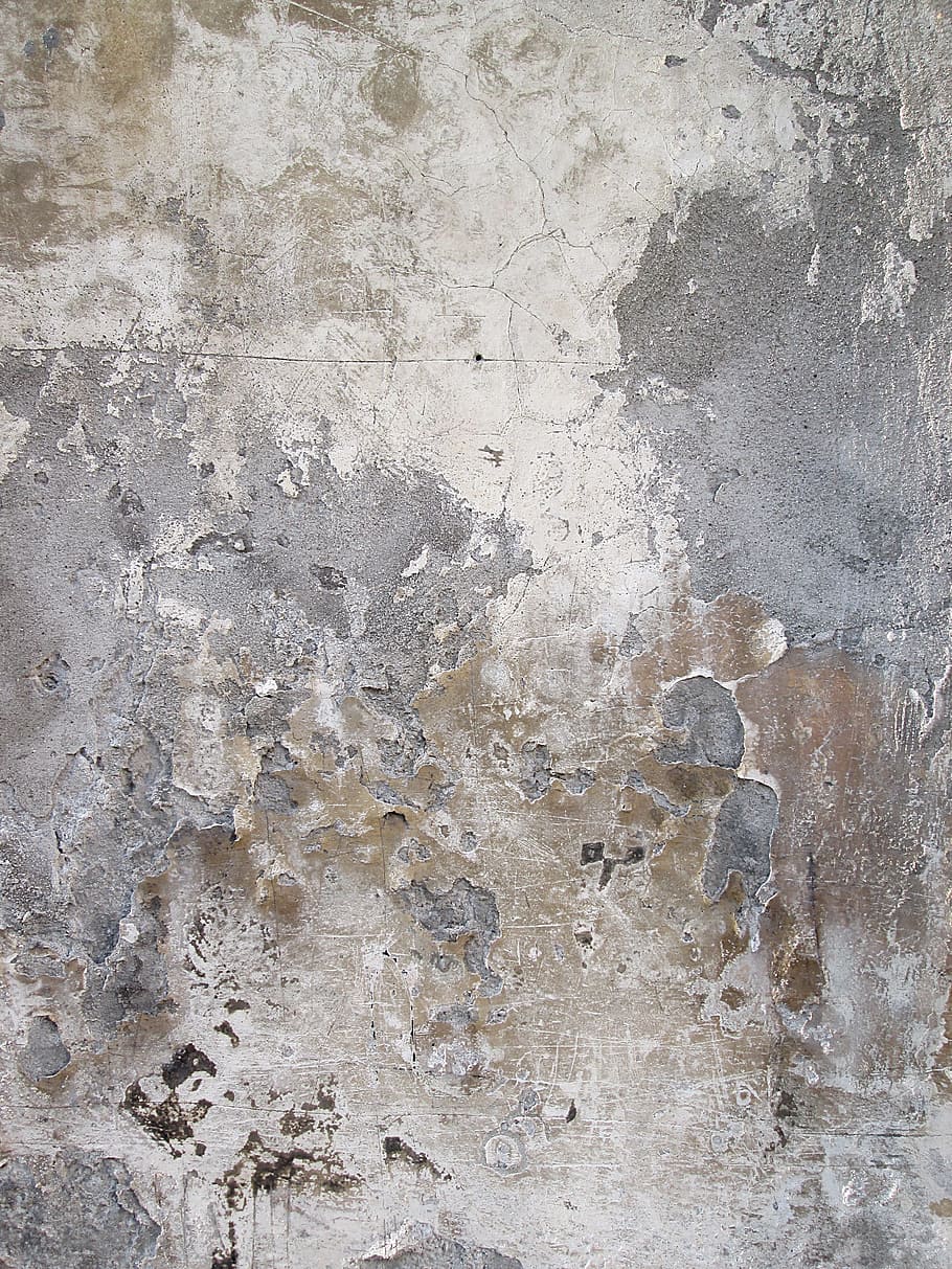 brown and gray concrete wall, texture, background, pattern, scratched, HD wallpaper