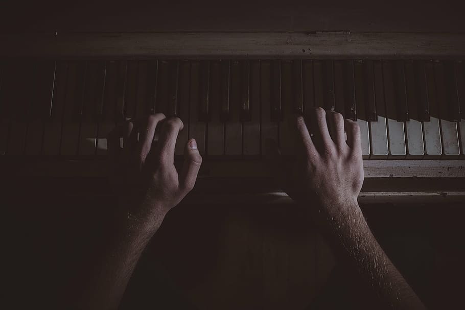 person playing piano, pianist, music, instrument, keyboard, musical