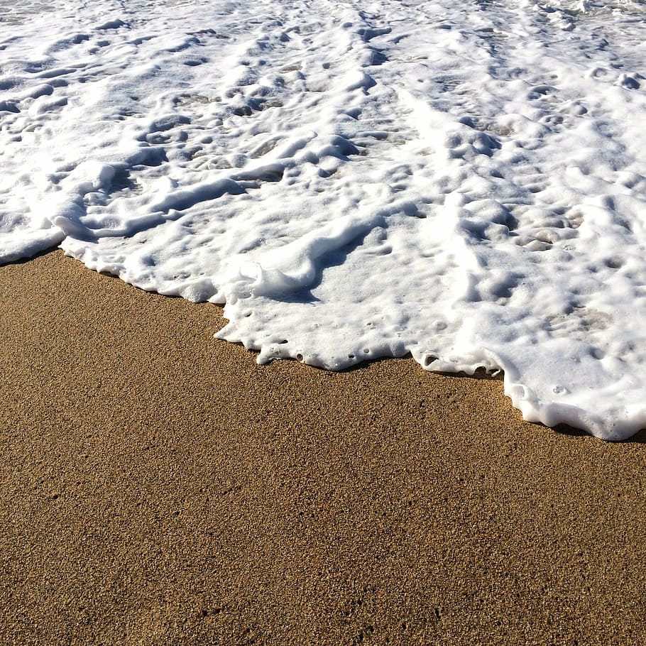 waves, sand, beach, ocean, shore, young, relax, bay, marine HD wallpaper