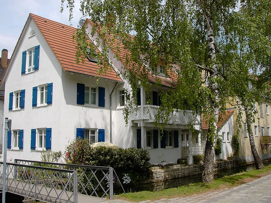 home, building, window, shutter, facade, house on water, bowever HD wallpaper