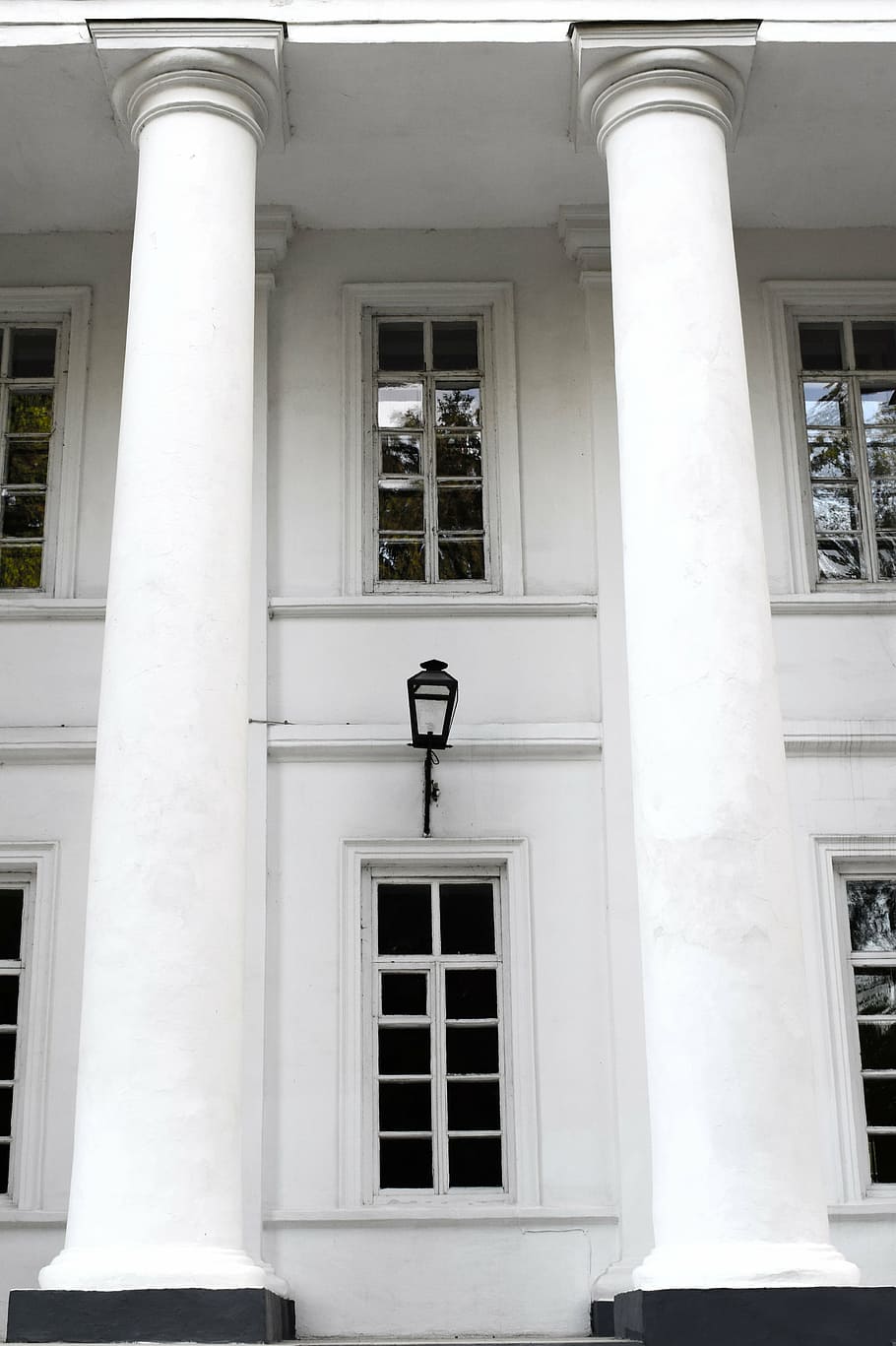 architecture, columns, white, building, built structure, window HD wallpaper