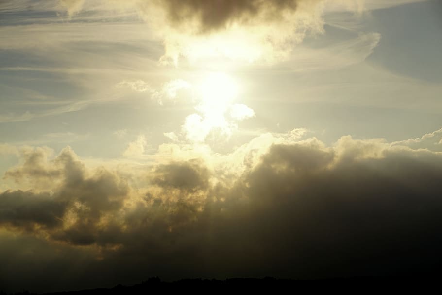 sky, clouds, sky beams, bright, nature, cloud - sky, beauty in nature HD wallpaper