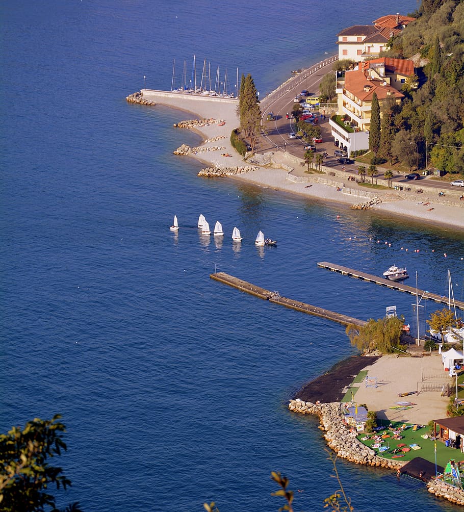 vela, lake, garda, torbole, water, costa, boat, landscape, on the lake HD wallpaper
