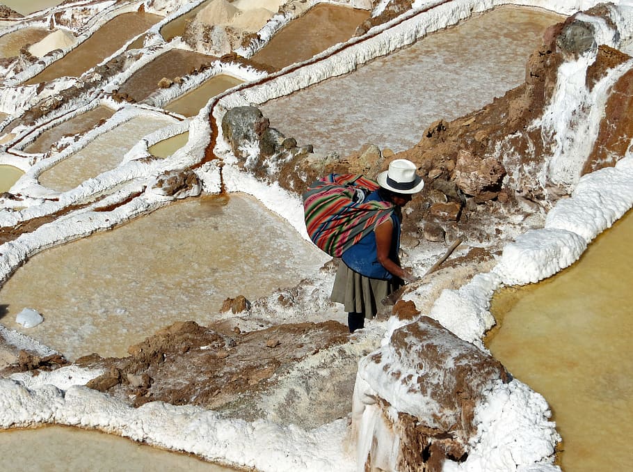 peru, marsh, salant, saline, maras, mountain, andes, cordillera HD wallpaper