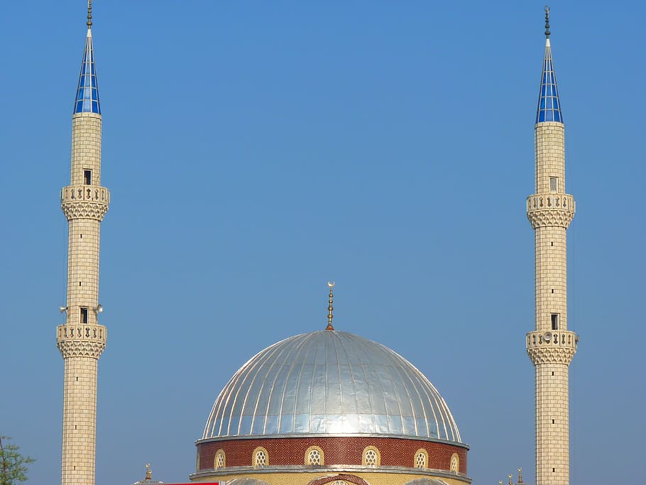 mosque, dome, minaret, building, religion, islam, building exterior HD wallpaper