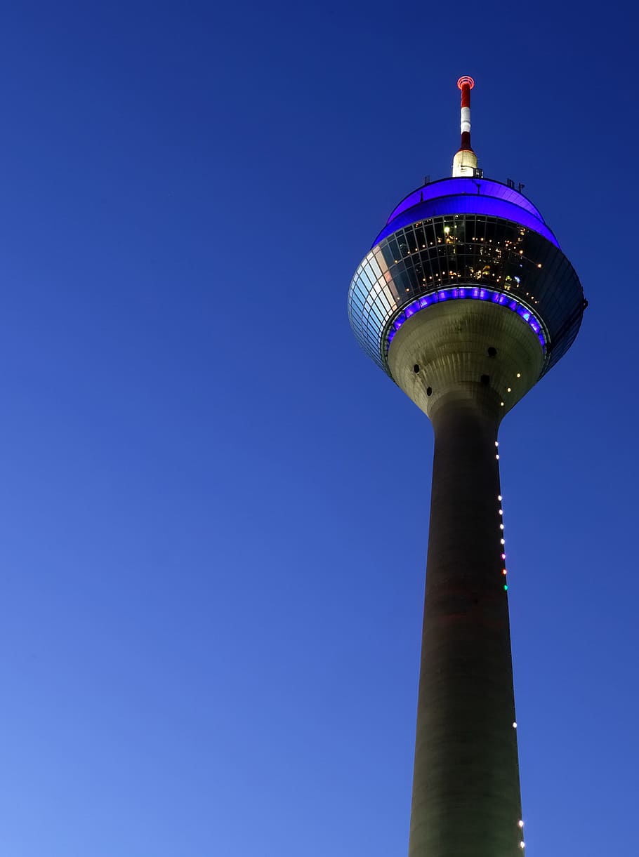 Rhine Tower, Tv Tower, transmission tower, view, landmark, architecture, HD wallpaper