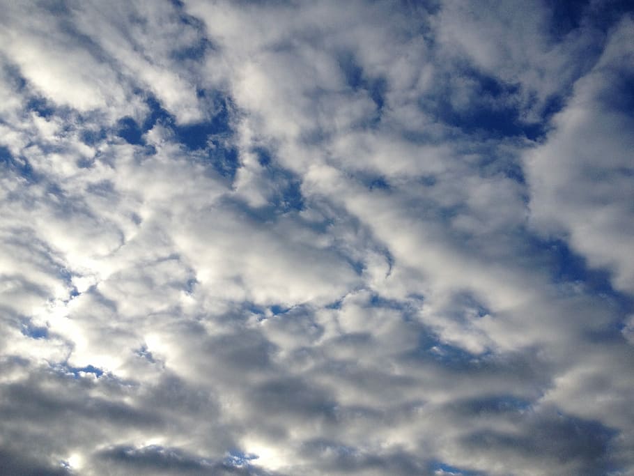 Blue, Sky, Clouds, White, Sunny, bright, cloud - sky, backgrounds HD wallpaper