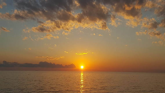 sunset, montenegro, sky, clouds, adriatic, evening, peace of mind HD wallpaper