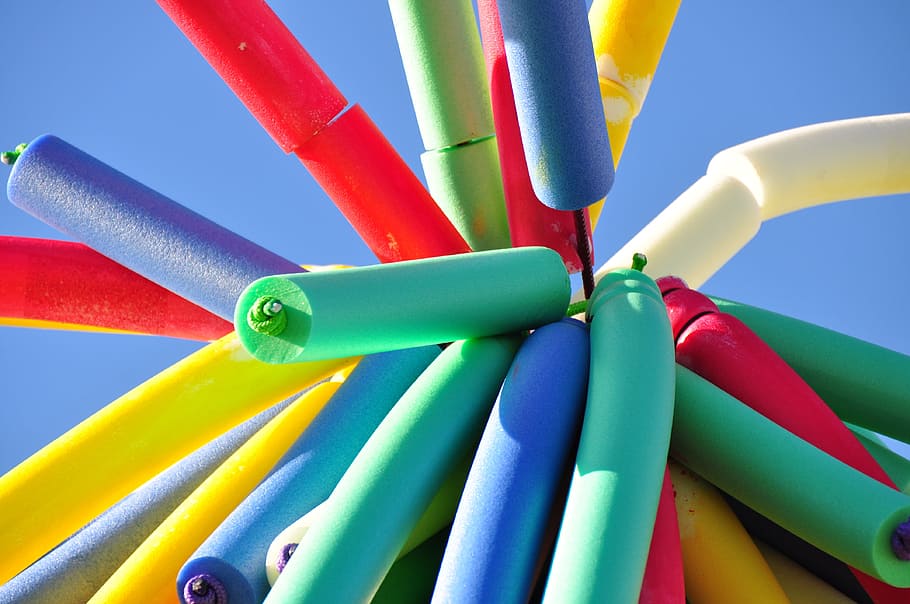 Biarritz, Noodle, Art, floating noodle, multi colored, fun HD wallpaper