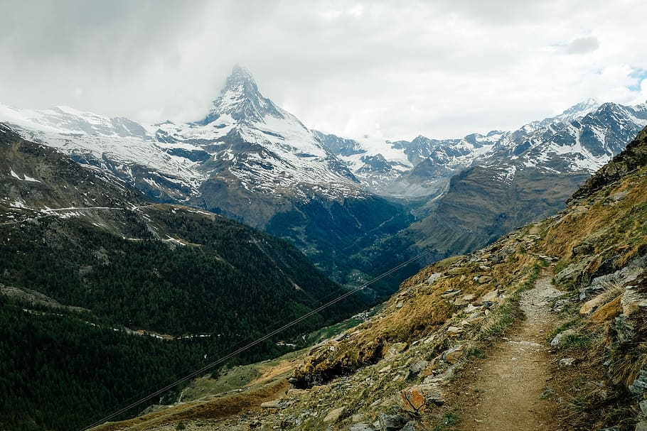 Matterhorn, untitled, mountain, rock, summit, snow, peak, scenics - nature HD wallpaper