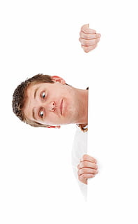 man holding white board, advert, advertisement, background HD wallpaper
